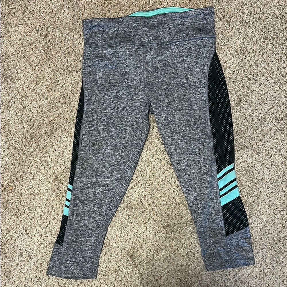 Cure Gray and Black Yoga Pants with Blue Accent